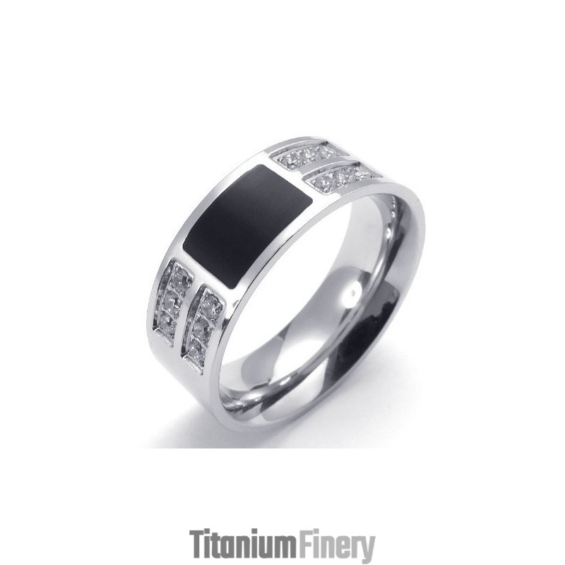 Beautiful Design Color Brilliancy To Have A Long Story Titanium Ring