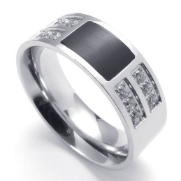 Beautiful Design Color Brilliancy To Have A Long Story Titanium Ring