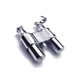 Men's Silver Pure Titanium Telescope Pendant Necklace
