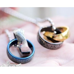 Bible Cross Rings Sweethearts Lovers Couples Titanium Necklaces Pendant
