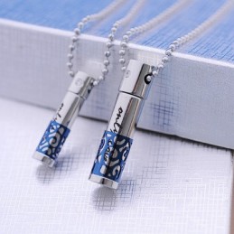 Fashion Blue Sweetheart Lovers Titanium Necklace Pendant