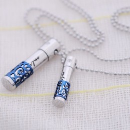 Fashion Blue Sweetheart Lovers Titanium Necklace Pendant