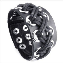 Skillful Manufacture Delicate Colors Reliable Quality Titanium Leather Bangle