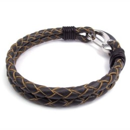 Deft Design Delicate Colors Excellent Quality Titanium Leather Bangle
