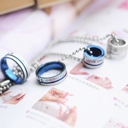 Love Only You Sweetheart Rings Circle Titanium Necklace Pendant