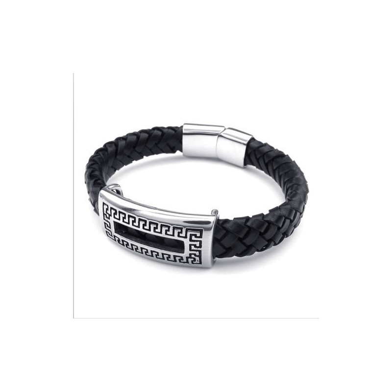 Deft Design Delicate Colors Reliable Quality Titanium Leather Bracelet