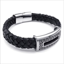 Deft Design Delicate Colors Reliable Quality Titanium Leather Bracelet