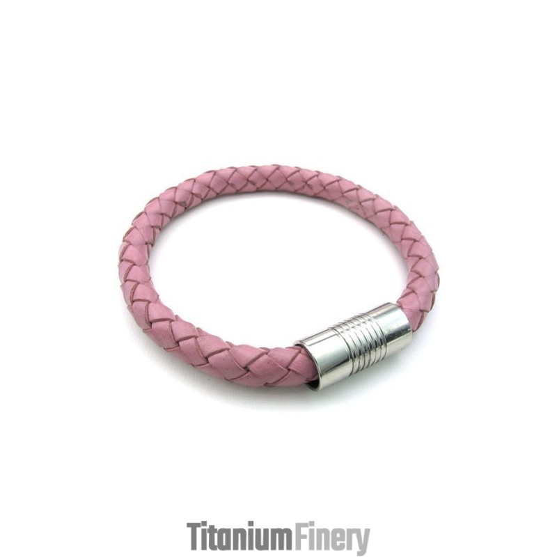 Deft Design Delicate Colors Excellent Quality Titanium Leather Bangle