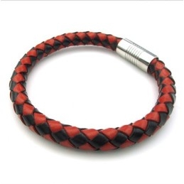 Deft Design Delicate Colors Excellent Quality Titanium Leather Bangle