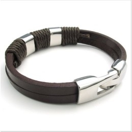 Deft Design Delicate Colors Reliable Quality Titanium Leather Bracelet