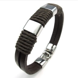 Deft Design Delicate Colors Reliable Quality Titanium Leather Bracelet