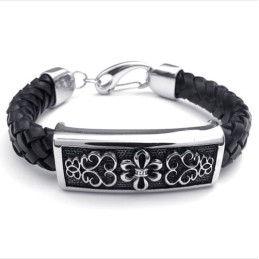 Fashionable Patterns Delicate Colors Excellent Quality Titanium Leather Bracelet