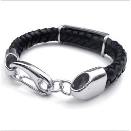 Deft Design Delicate Colors Superior Quality Titanium Leather Bracelet