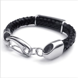 Attractive Design Delicate Colors Excellent Quality Titaniu Leather Bracelet