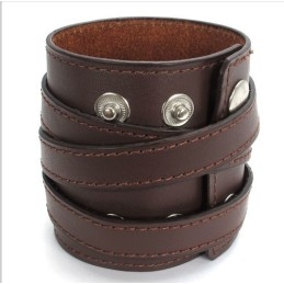Finely Processed Delicate Colors Reliable Quality Titanium Leather Bangle