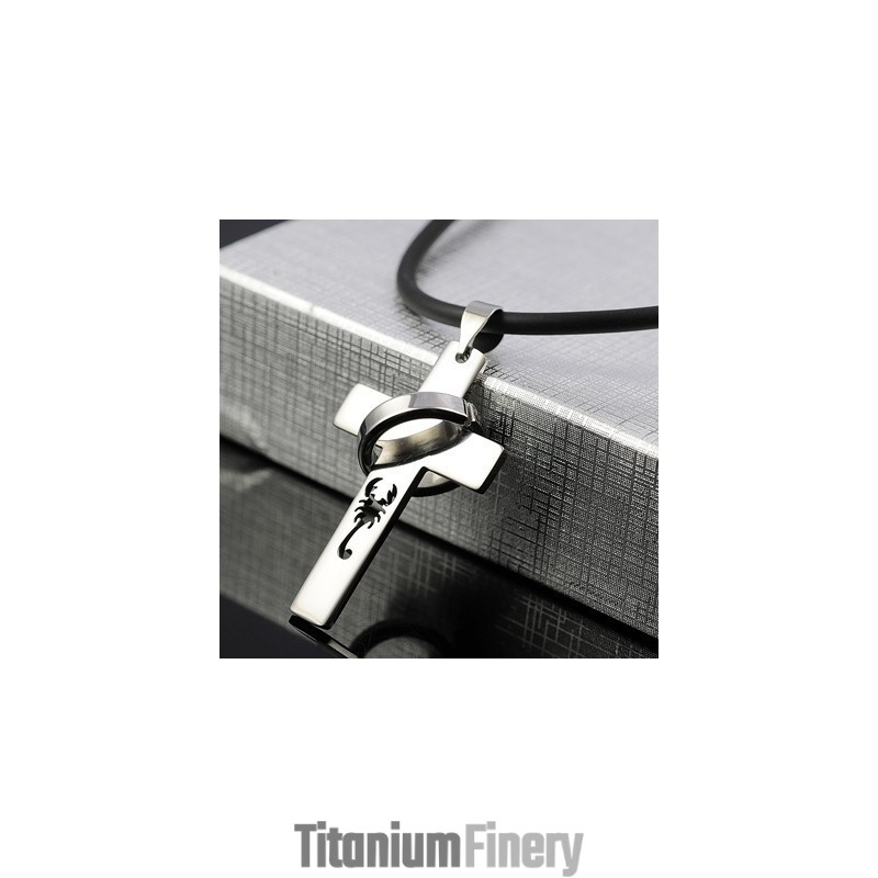 The Scorpion King Titanium Cross Necklace Pendant The Scorpion King Titanium Cross Necklace Pendant