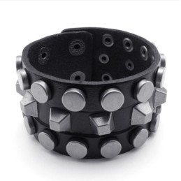 Modern Design Delicate Colors Excellent Quality Titanium Leather Bangle