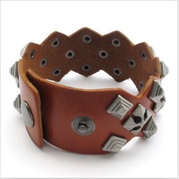 Modern Design Delicate Colors Excellent Quality Titanium Leather Bangle