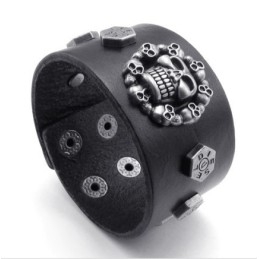 Attractive Design Delicate Colors Reliable Quality Titanium Leather Bangle