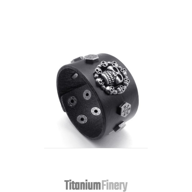 Attractive Design Delicate Colors Reliable Quality Titanium Leather Bangle