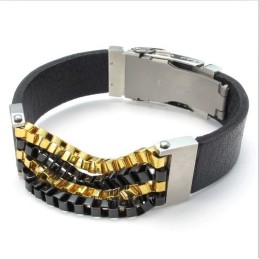 Attractive Design Beautiful In Colors Excellent Quality Titanium Leather Bracelet