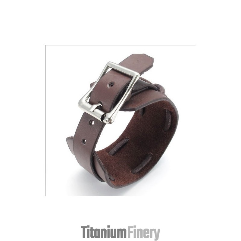 Skillful Manufacture Delicate Colors Reliable Quality Titanium Leather Bangle