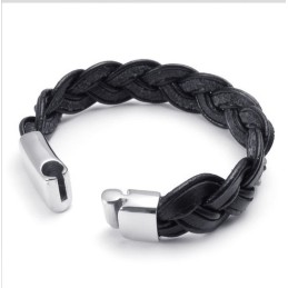 Deft Design Delicate Colors Stable Quality Titanium Leather Bracelet