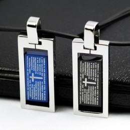 Pie Jesu Cross Sweetheart Lovers Titanium Necklace Pendant