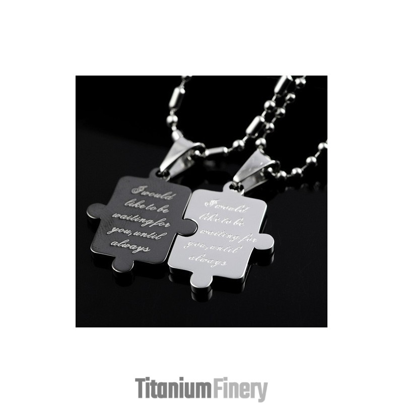 Love You Forever Sweetheart Lovers Titanium Necklace Pendant