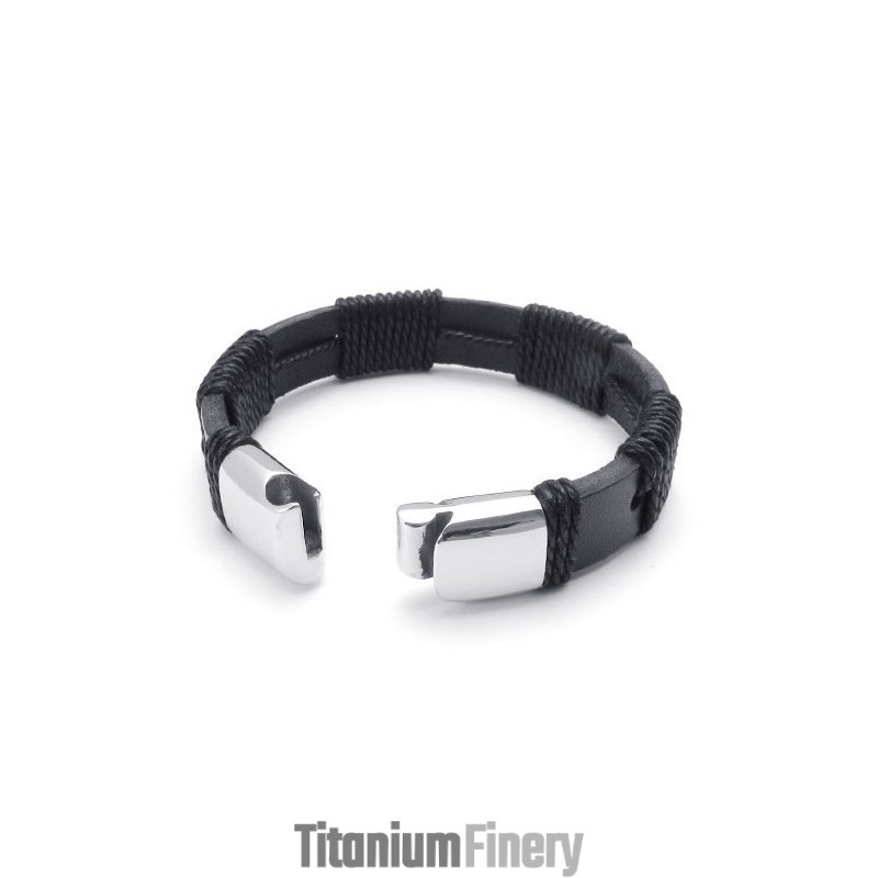 Deft Design Delicate Colors Reliable Quality Titanium Leather Bangle Deft Design Delicate Colors Reliable Quality Titanium Leather Bangle
