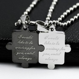 Love You Forever Sweetheart Lovers Titanium Necklace Pendant