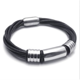 Skillful Manufacture Delicate Colors Reliable Quality Titanium Leather Bracelet
