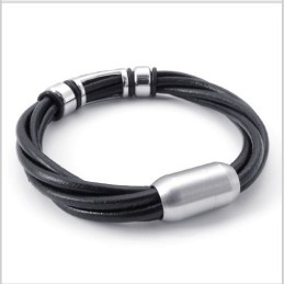 Deft Design Delicate Colors Reliable Quality Titanium Leather Bracelet