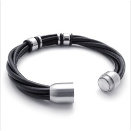Deft Design Delicate Colors Reliable Quality Titanium Leather Bracelet