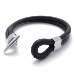 Skillful Manufacture Delicate Colors Reliable Quality Titanium Leather Bracelet
