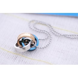 Fashion Gifts For Your Friend Titanium Interlocking Circle Pendant Necklace