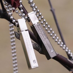 Fashion Cuboid Refined Sweetheart Lovers Titanium Necklace Pendants