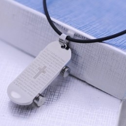 Fashion Gift Snowboard Bible Titanium Necklace Pendant