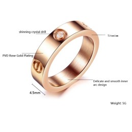 Selling Well All Over The World Titanium Ring With Diamond