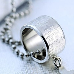 Fashion Gift Ring And Cross Titanium Necklace Pendant
