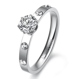 Quality And Quantity Assured Female Titanium Ring With Rhinestone
