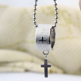 Fashion Gift Ring And Cross Titanium Necklace Pendant