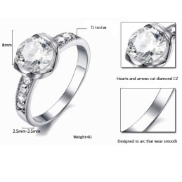 To Enjoy High Reputation At Home And Abroad Female Titanium Ring With Rhinestone