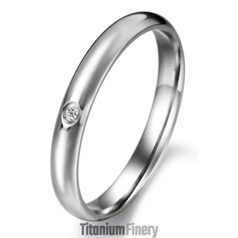 Reliable Quality Female Titanium Ring With Rhinestone Reliable Quality Female Titanium Ring With Rhinestone