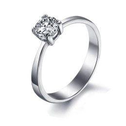 Quality And Quantity Assured Female Titanium Ring With Rhinestone