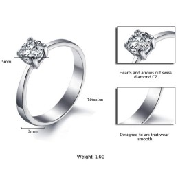 Quality And Quantity Assured Female Titanium Ring With Rhinestone