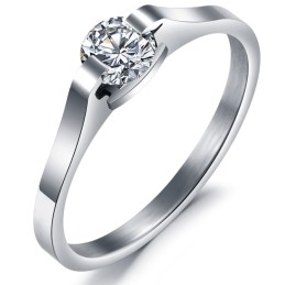 Stable Quality Titanium Ring With Rhinestone