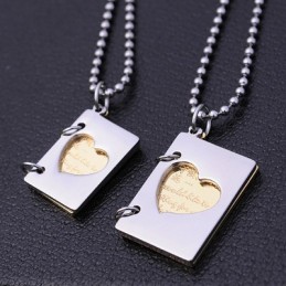 Titanium Couples Necklace Couples Exclusive Love Letter