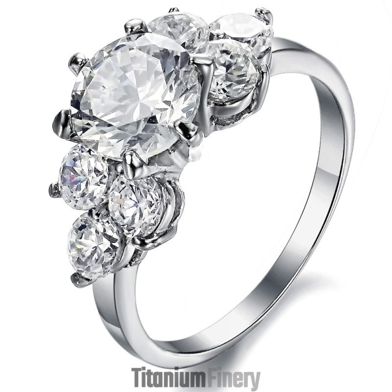 High Quality Titanium Ring With Rhinestone High Quality Titanium Ring With Rhinestone