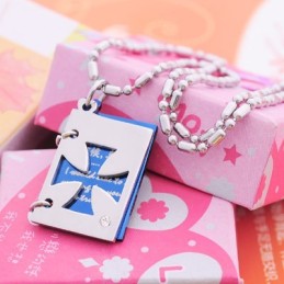 Romantic Love Letter Titanium Cross Necklace Pendant